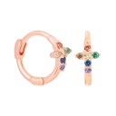 Boucles d'oreilles rondes pour femmes avec pierres 8