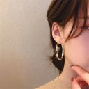 Boucles d'oreilles rondes pour femmes avec pierres 2