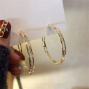 Boucles d'oreilles rondes pour femmes avec pierres 3