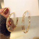 Boucles d'oreilles rondes pour femmes avec pierres 5