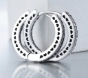 Boucles d'oreilles rondes pour femmes avec pierres 3