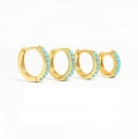 Boucles d'oreilles rondes pour femmes avec pierres 2