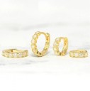 Boucles d'oreilles rondes pour femmes avec pierres 2