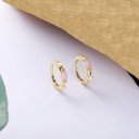 Boucles d'oreilles rondes pour femmes avec pierres 3