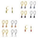 Boucles d'oreilles rondes pour femmes avec pierres 2
