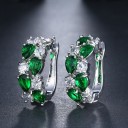 Boucles d'oreilles rondes pour femmes avec zircon 12