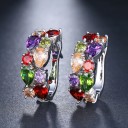 Boucles d'oreilles rondes pour femmes avec zircon 13