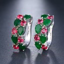 Boucles d'oreilles rondes pour femmes avec zircon 14