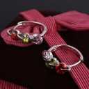 Boucles d'oreilles rondes pour femmes avec zircon 15