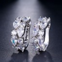 Boucles d'oreilles rondes pour femmes avec zircon 4