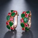 Boucles d'oreilles rondes pour femmes avec zircon 6