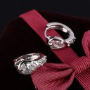 Boucles d'oreilles rondes pour femmes avec zircon 9
