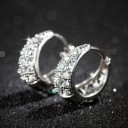 Boucles d'oreilles rondes pour femmes avec zircon 6
