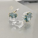 Boucles d'oreilles rondes pour femmes avec zircon 5