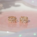 Boucles d'oreilles rondes pour femmes avec zircon 3