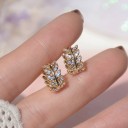 Boucles d'oreilles rondes pour femmes avec zircon 4