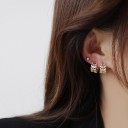 Boucles d'oreilles rondes pour femmes avec zircon 6
