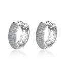 Boucles d'oreilles rondes pour femmes avec zircon 1