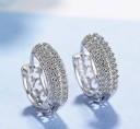 Boucles d'oreilles rondes pour femmes avec zircon 3
