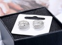 Boucles d'oreilles rondes pour femmes avec zircon 4