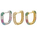 Boucles d'oreilles rondes pour femmes avec zircon 3