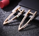 Boucles d'oreilles rondes pour femmes avec zircon 2