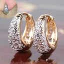 Boucles d'oreilles rondes pour femmes avec zircon 1