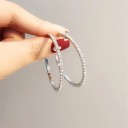 Boucles d'oreilles rondes pour femmes avec zircon 3