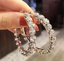 Boucles d'oreilles rondes pour femmes avec zircon 1