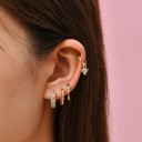 Boucles d'oreilles rondes pour femmes avec zircons 5 paires 1