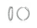 Boucles d'oreilles rondes pour femmes avec zircons G1345 1