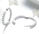 Boucles d'oreilles rondes pour femmes avec zircons G1345 2