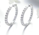 Boucles d'oreilles rondes pour femmes avec zircons G1345 4