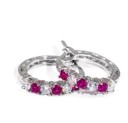Boucles d'oreilles rondes pour femmes avec zircons G213 10