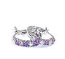 Boucles d'oreilles rondes pour femmes avec zircons G213 12