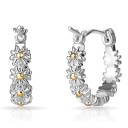 Boucles d'oreilles rondes pour femmes avec zircons G213 14