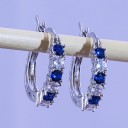 Boucles d'oreilles rondes pour femmes avec zircons G213 1