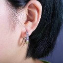 Boucles d'oreilles rondes pour femmes avec zircons G213 7