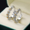 Boucles d'oreilles rondes pour femmes avec zircons G213 9