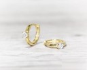 Boucles d'oreilles rondes pour femmes avec zircons G312 14