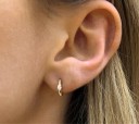 Boucles d'oreilles rondes pour femmes avec zircons G312 1