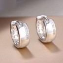 Boucles d'oreilles rondes pour femmes avec zircons G413 2