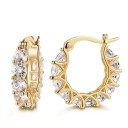 Boucles d'oreilles rondes pour femmes avec zircons G432 5