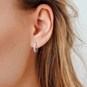 Boucles d'oreilles rondes pour femmes avec zircons G432 4