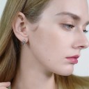 Boucles d'oreilles rondes pour femmes avec zircons G604 1
