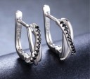 Boucles d'oreilles rondes pour femmes avec zircons G604 4