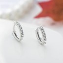 Boucles d'oreilles rondes pour femmes avec zircons 2