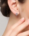 Boucles d'oreilles rondes pour femmes fleur 2