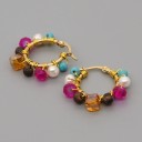 Boucles d'oreilles rondes pour femmes G273 2