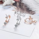 Boucles d'oreilles rondes pour femmes papillon avec strass 3